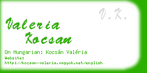 valeria kocsan business card