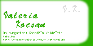 valeria kocsan business card